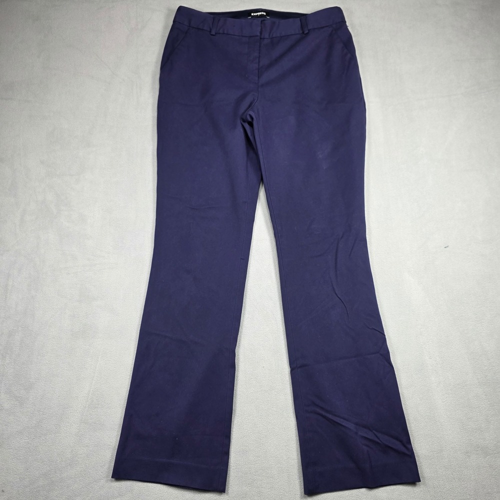 Express Pants Womens 12R Navy Barely Boot Mid Rise Columnist Stretch Solid